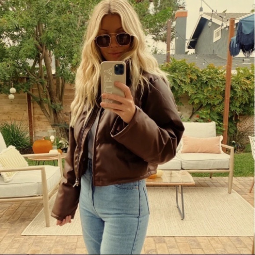 12th Tribe Electra Mocha Vegan Leather Puffer